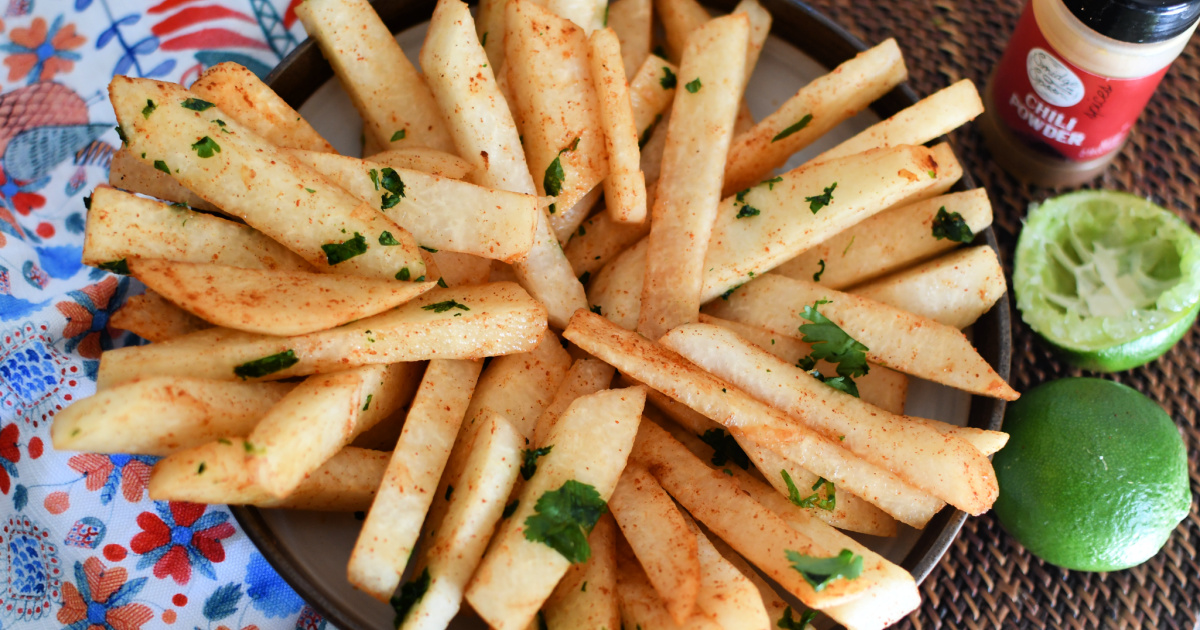 plate of jicama slices 