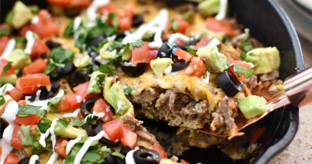 keto football food serving a slice of taco pie