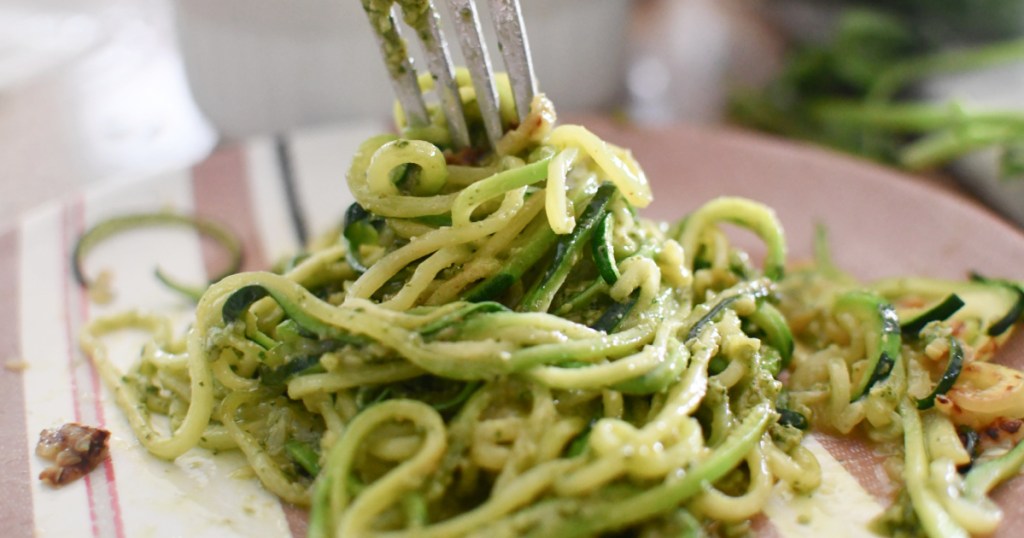 zoodles with avocado pesto