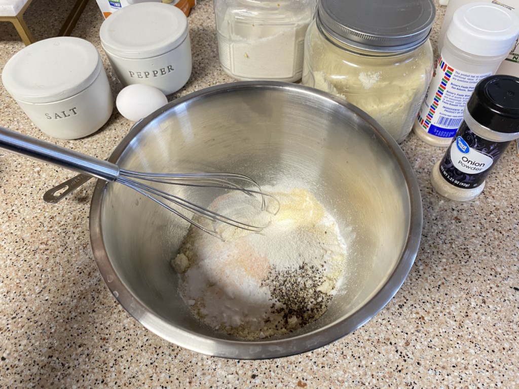 dry mix in mixing bowl