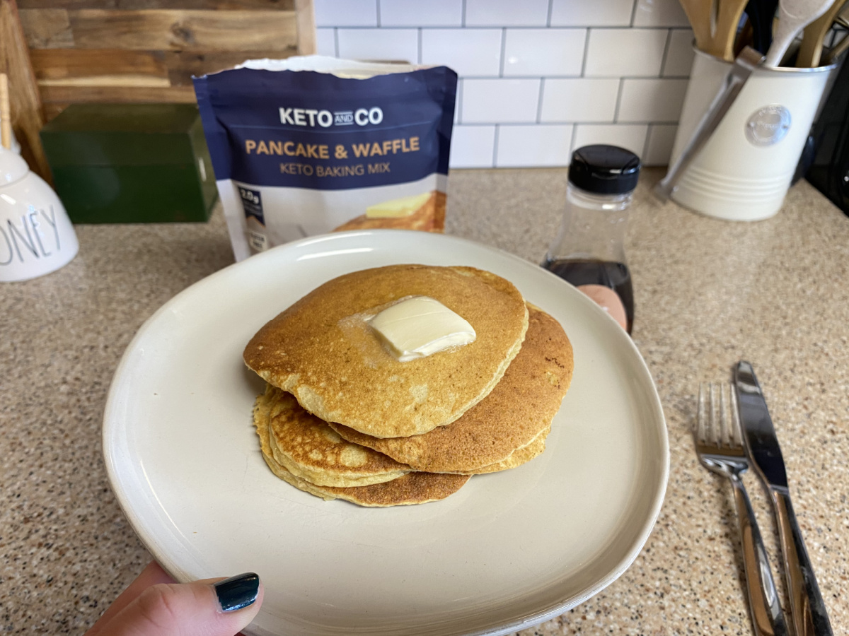 keto pancakes on a plate