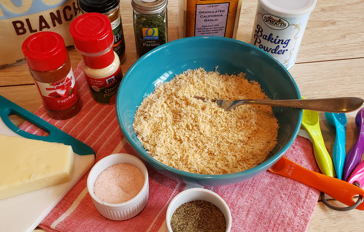 Breading fully mixed and ready for coating