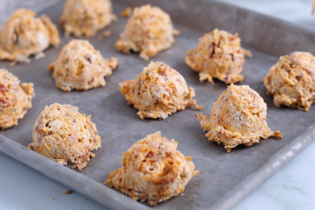 buffalo chicken fat bombs on tray