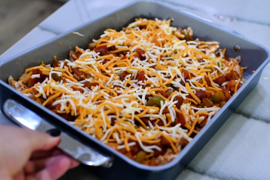 casserole before baking