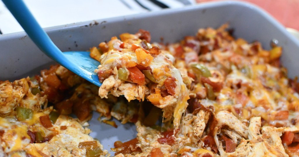 chicken fajita casserole that is one of the best keto mexican food recipes