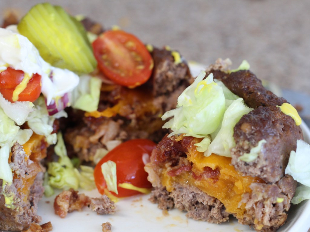 inside look at a burger bowl