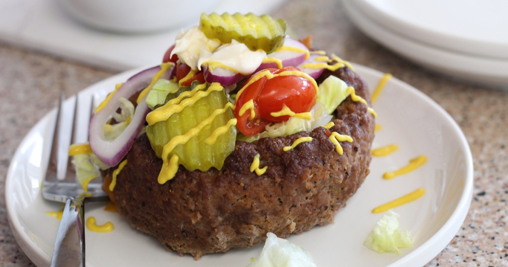 keto burger in a bowl on plate