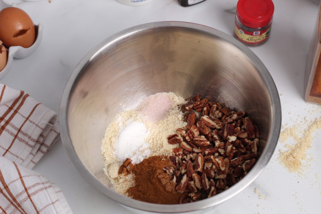 dry ingredients in mixing bowl