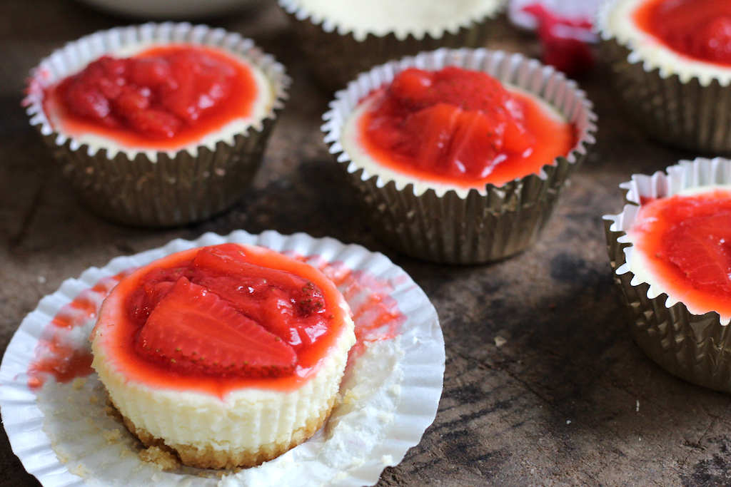 keto cheesecake bites with strawberries on top 