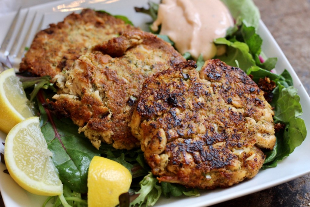 plate of salmon patties