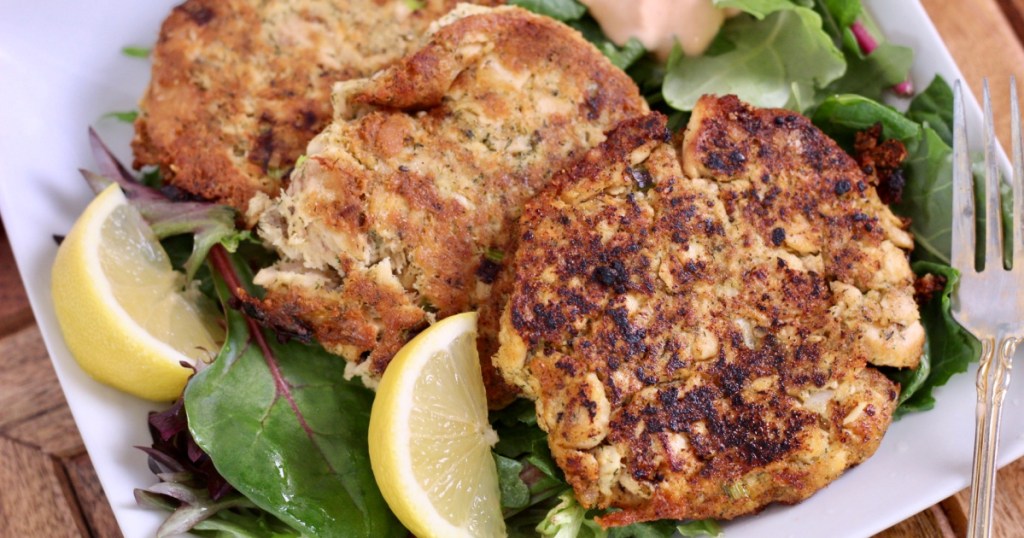 plate of keto salmon patties