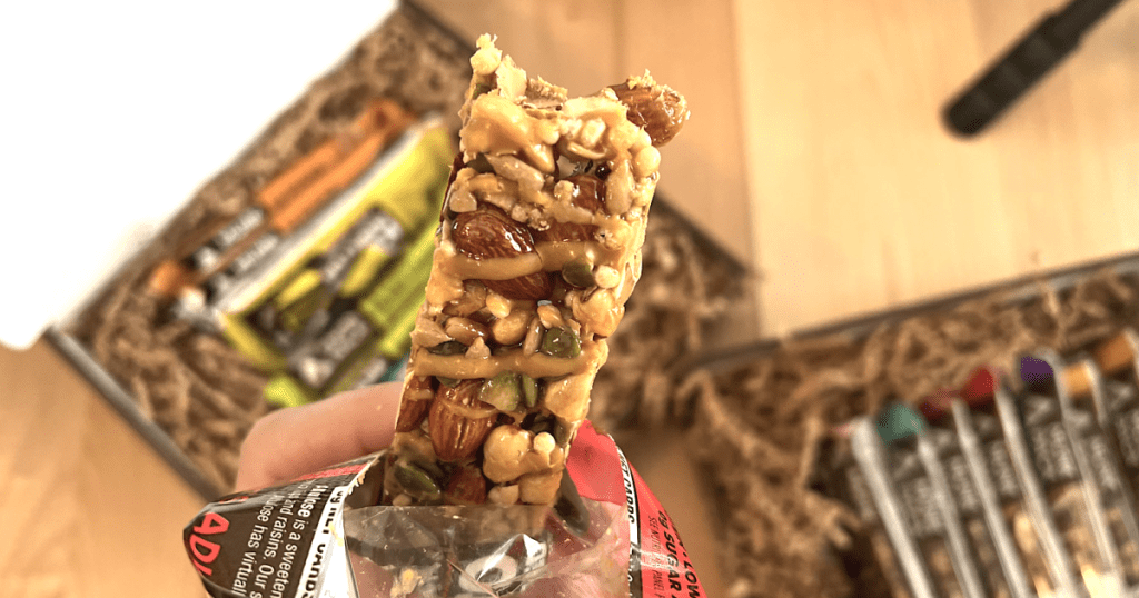 holding Munk pack keto granola bar 