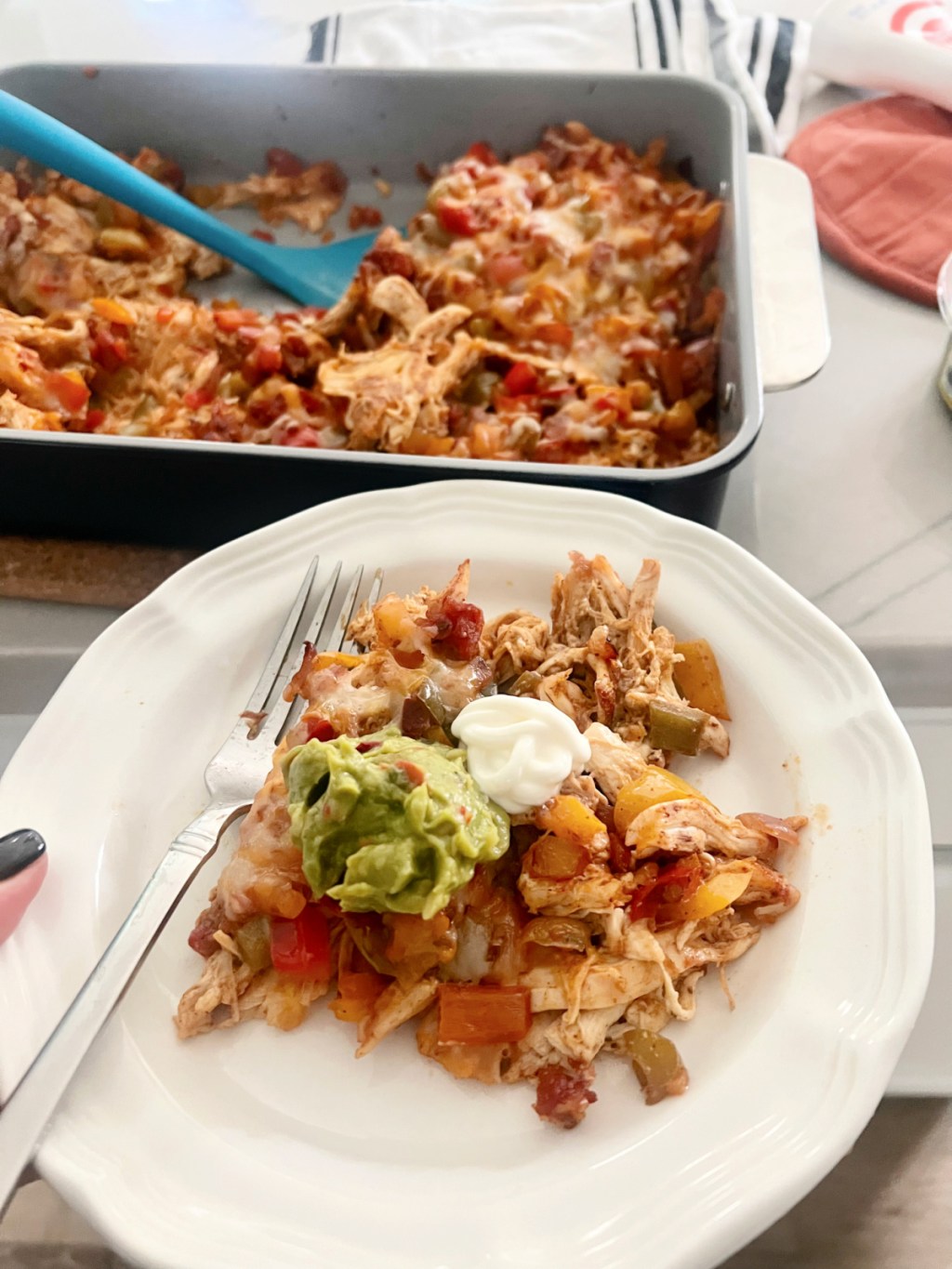 plate of homemade chicken casserole