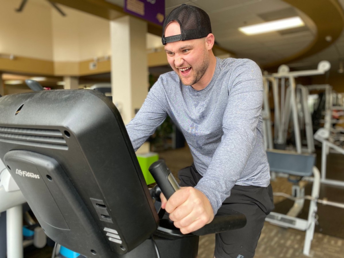 man on exercise bike