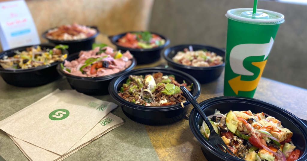 Subway protein bowls on counter 