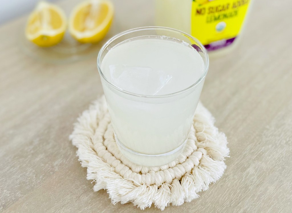 glass of keto sugar free lemonade on table
