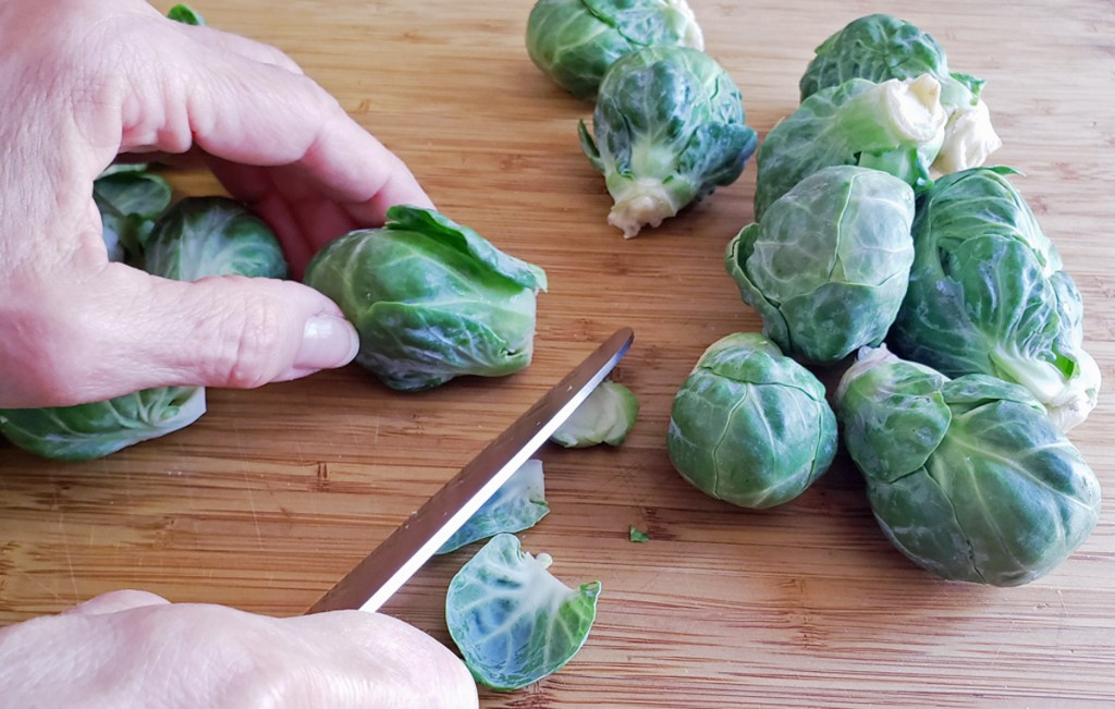 Cleaning Brussels sprouts