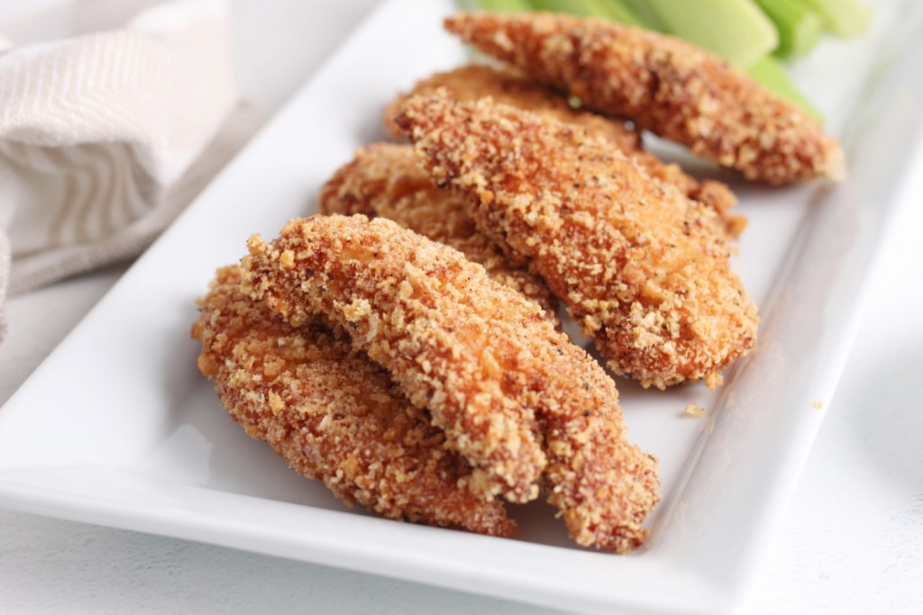 keto chicken strips on a plate