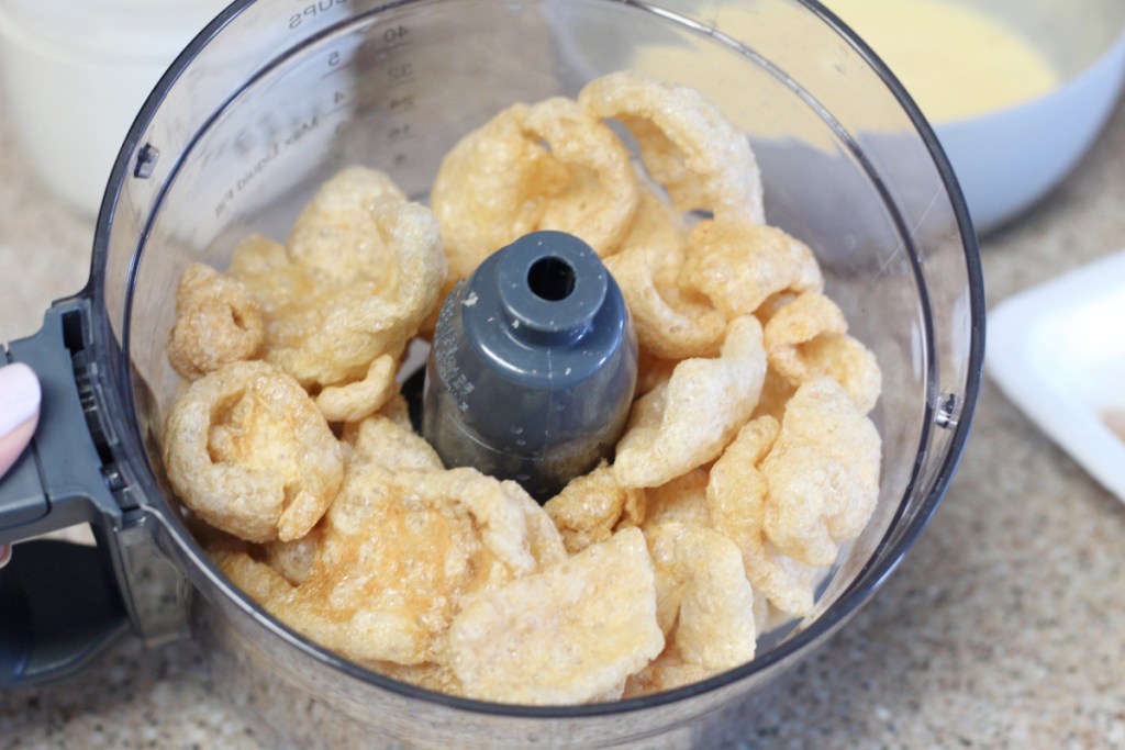 pork rinds in a food processor