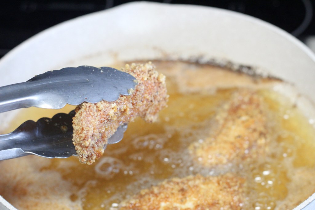 frying chicken strips