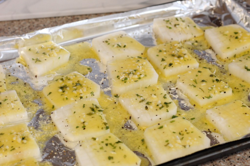 baking sheet with keto crispy potato bites