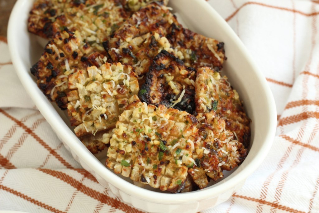 bowl of keto crispy potato bites