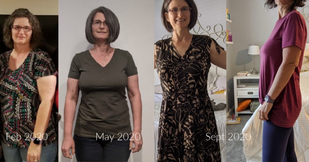 woman at 4 stages during keto weight loss