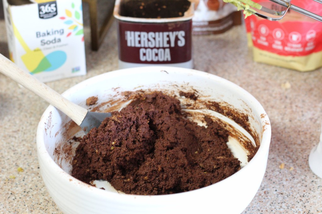 Stirring keto cookie dough