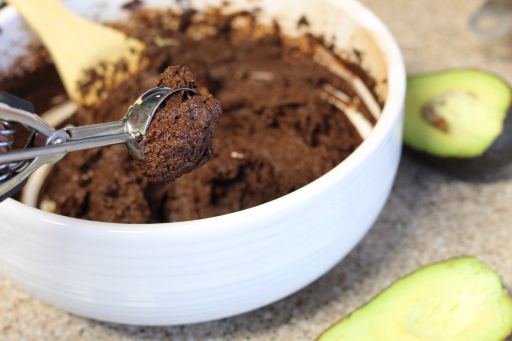 scooping out keto cookie dough