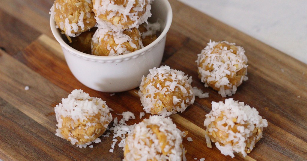 tray of keto coconut truffles