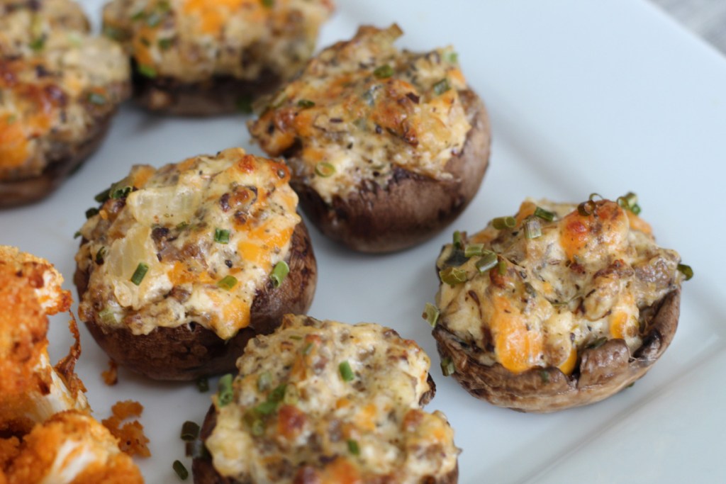 stuffed mushrooms on a plate