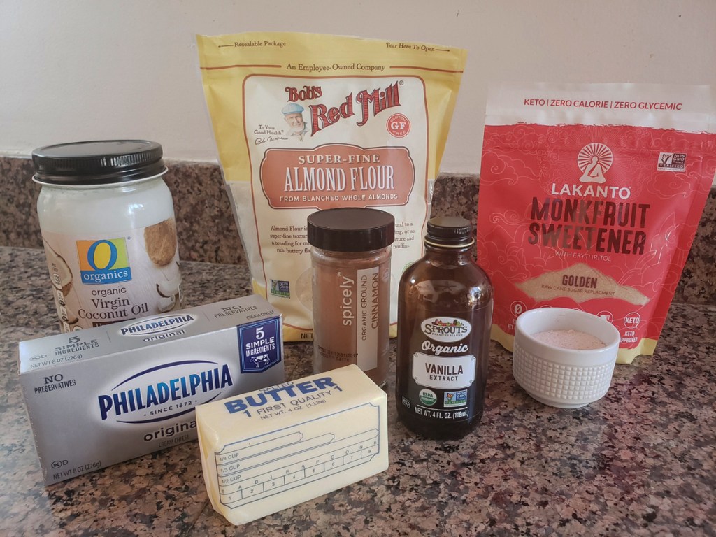 ingredients for keto cinnamon roll fat bombs