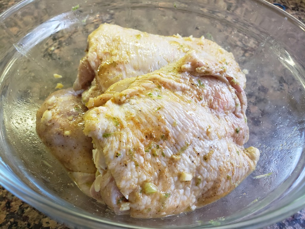 Chicken thighs in marinade