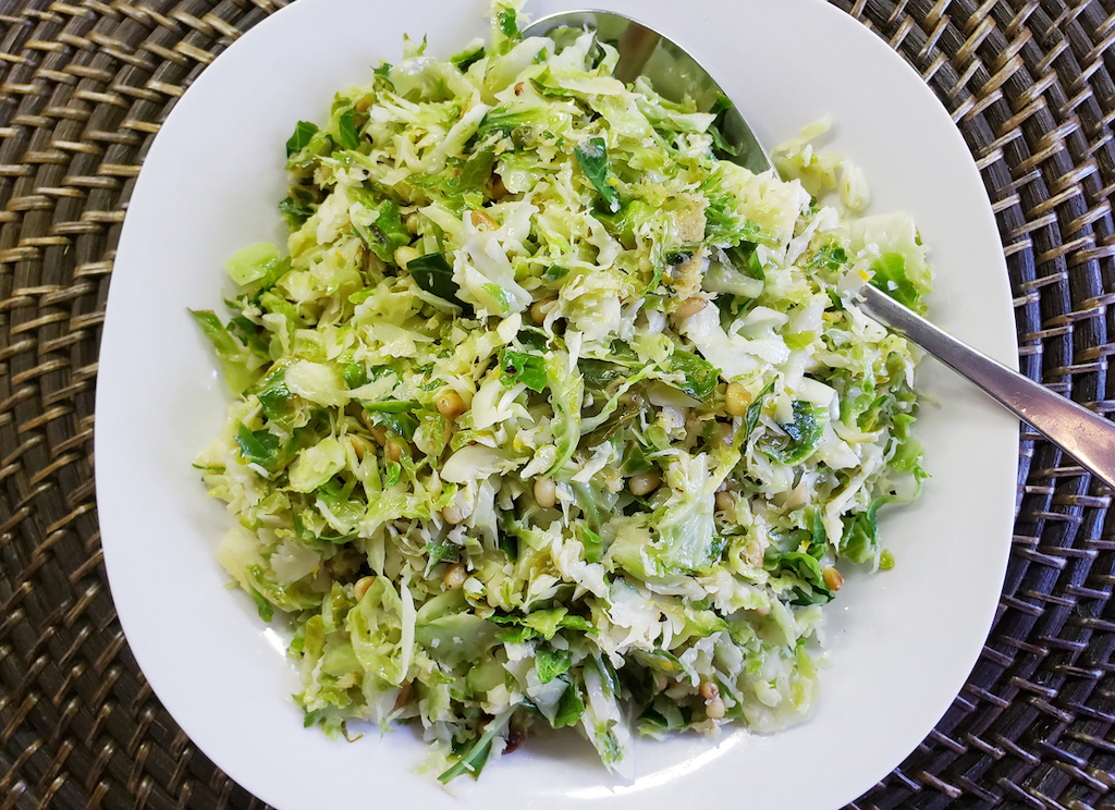 brussels sprouts salad in bowl