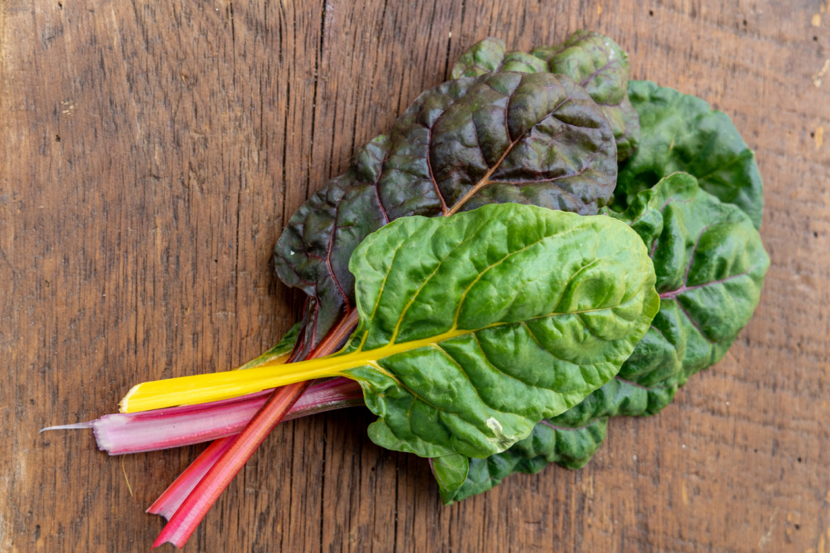 chard greens, one of the best keto vegetables, on a table