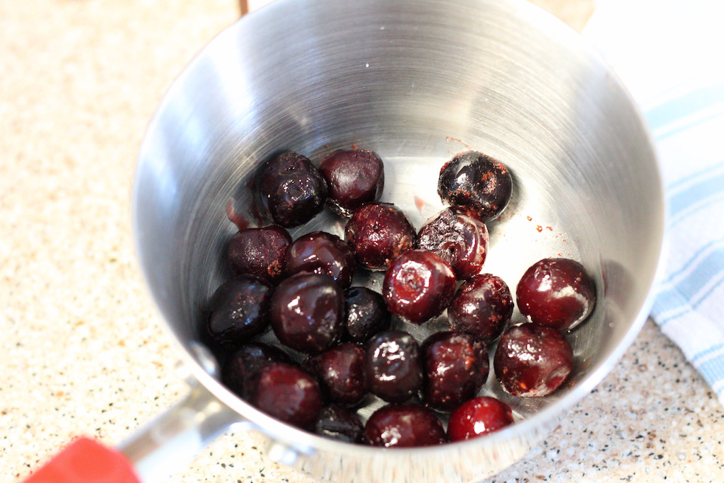 cherries in pan 