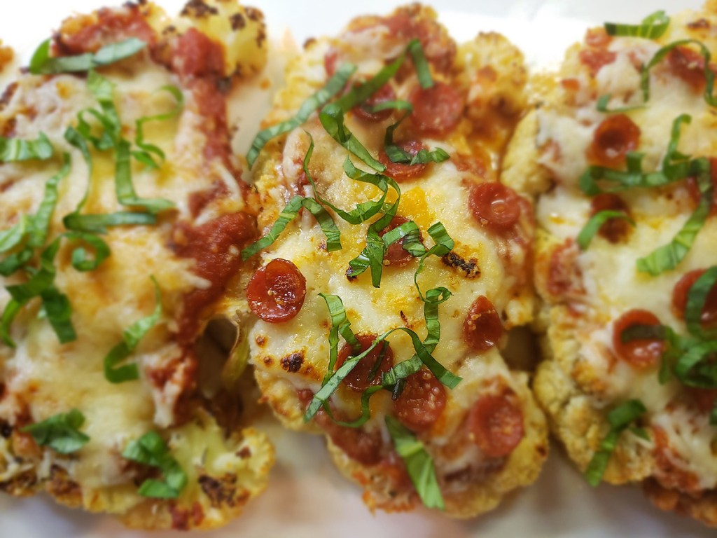 keto cauliflower parm on plate