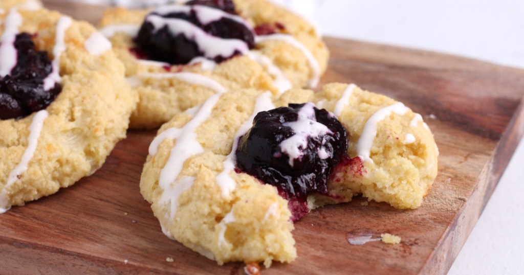 keto cherry danishes on cutting board 