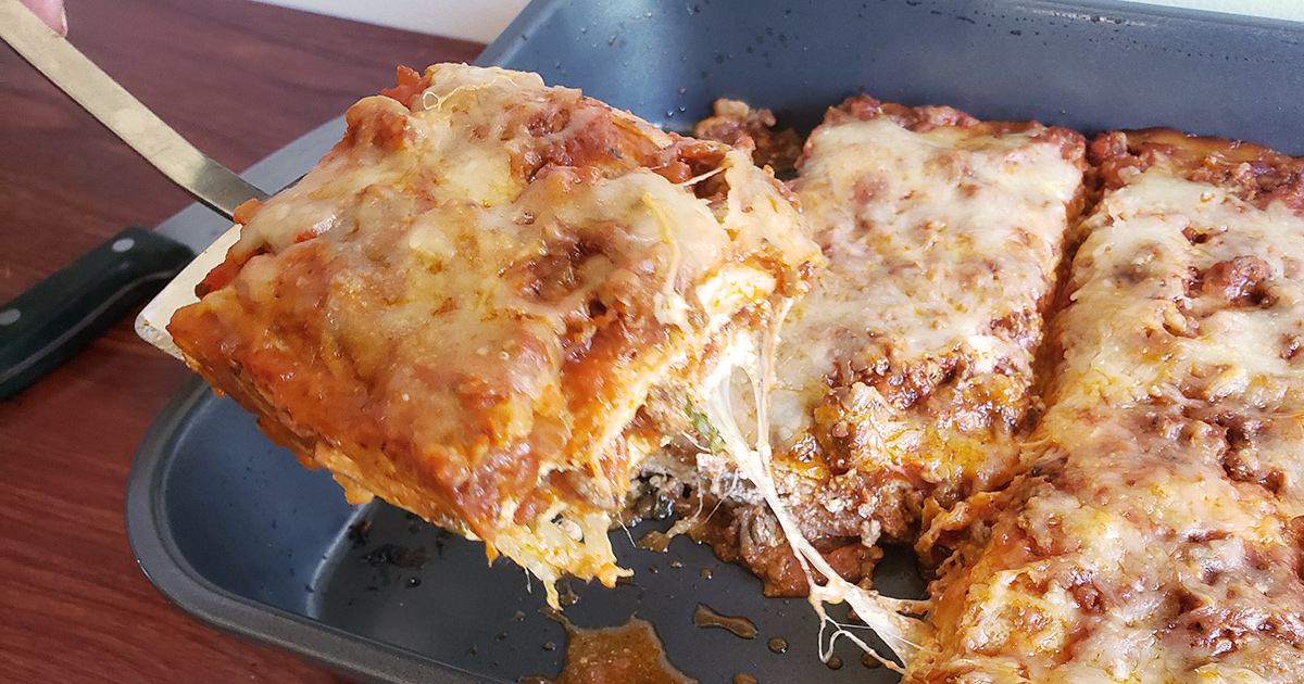 keto lasagna from pan