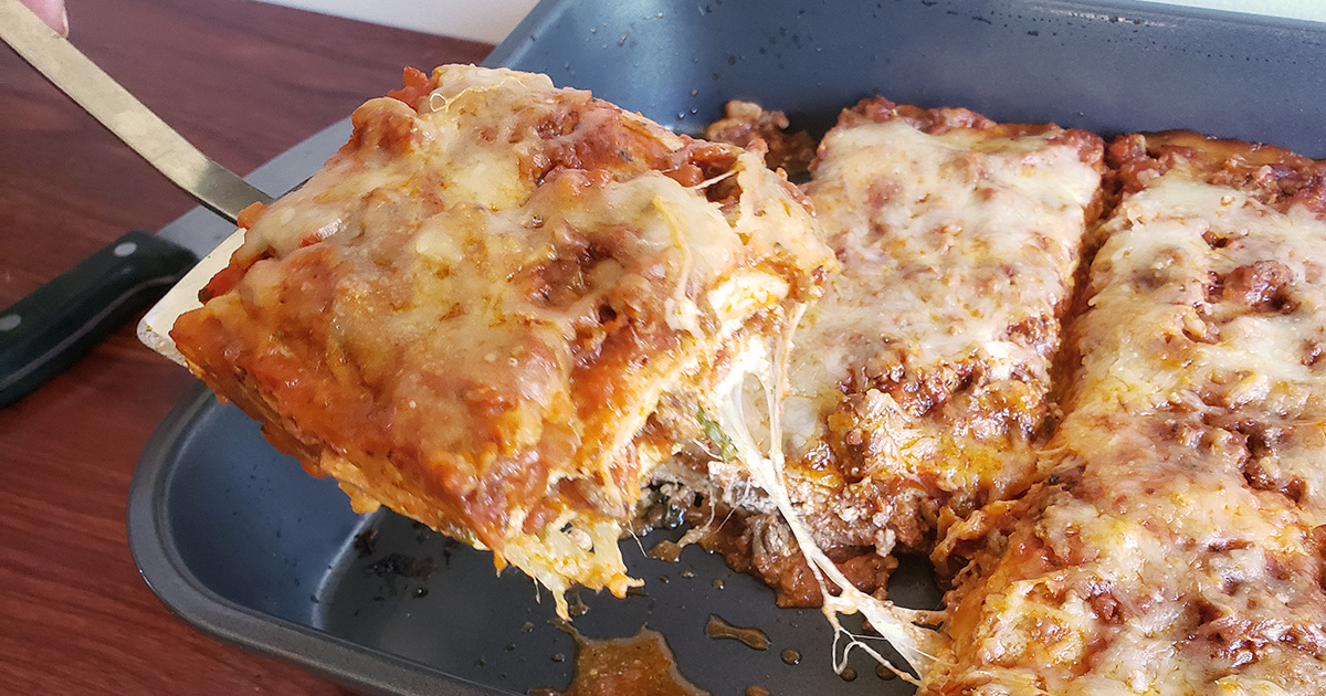 Introducing the Best Low Carb Lasagna Made w/ Egg Wraps | Hip2Keto