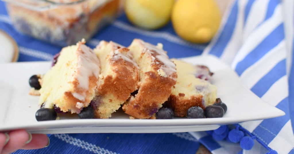 plate with slices of keto pound cake 