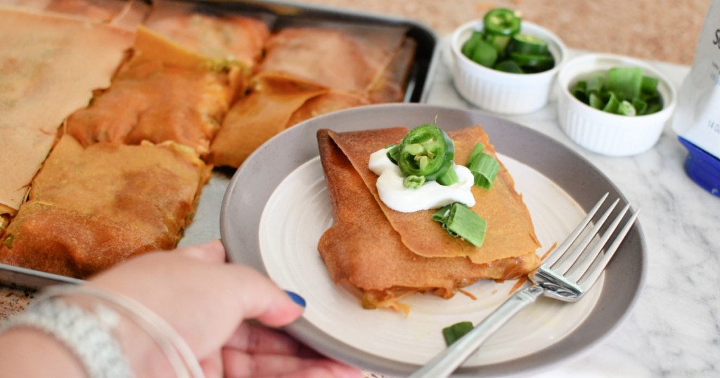 sheet pan quesadilla on a pan