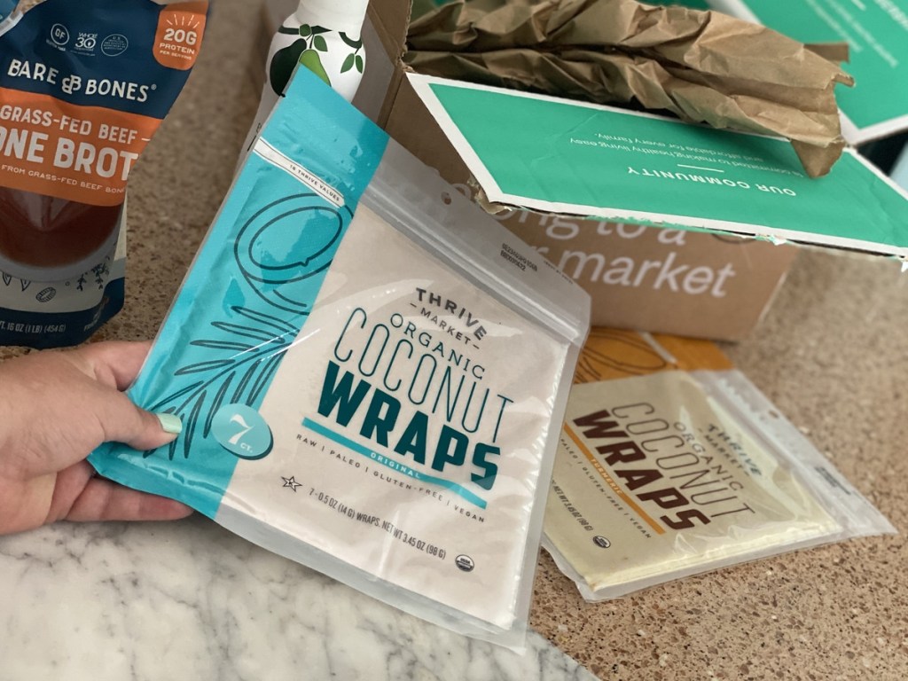 holding package of Thrive Market coconut wraps