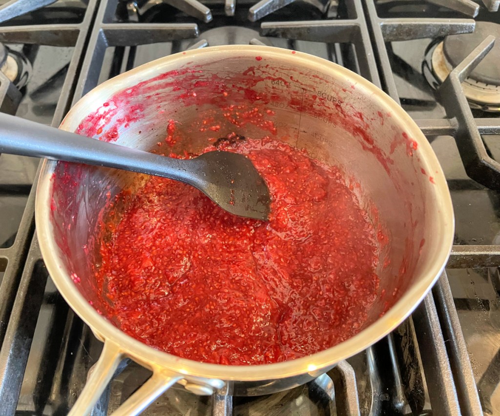 berry jam in pot 