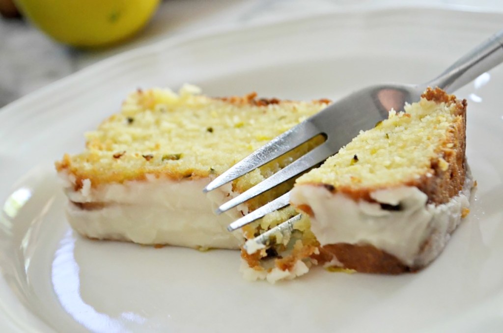 lemon zucchini bread on a plate