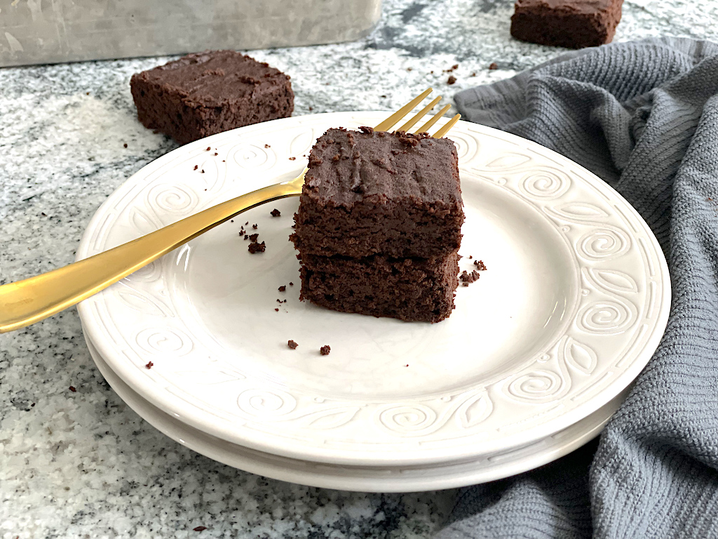 keto brownies on plate 