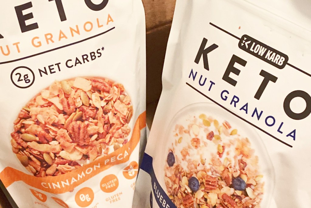 two bags of keto cereal