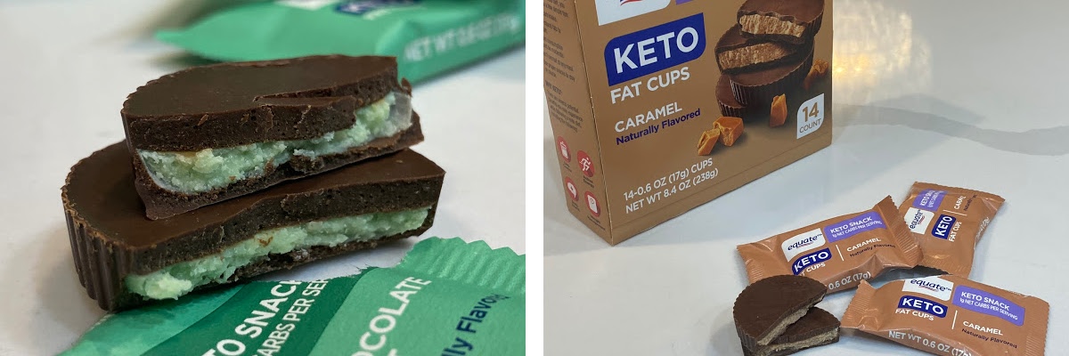 mint and caramel sugar-free peanut butter cups