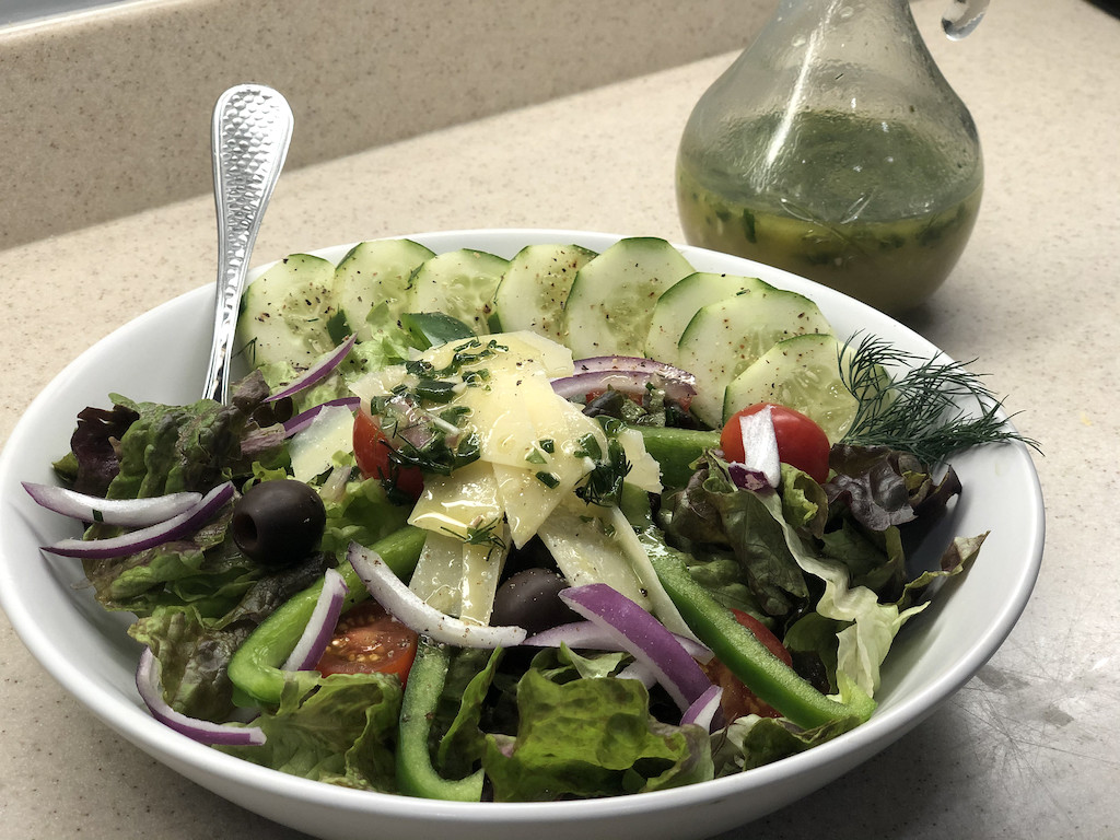 pickle juice dressing on salad 