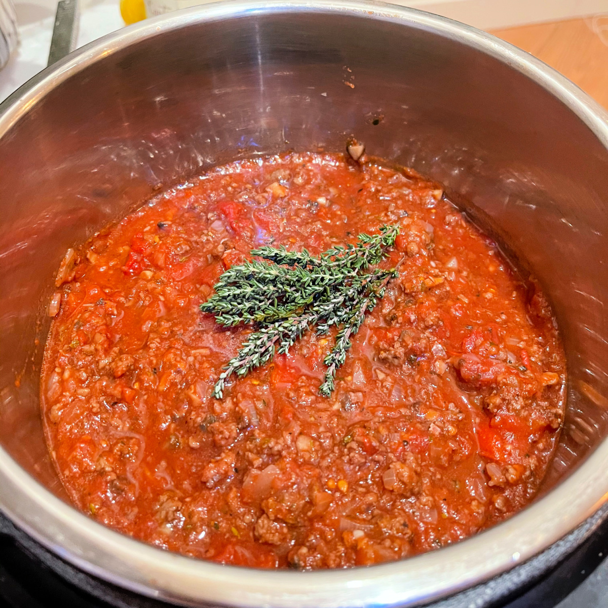 Keto Meat Sauce with herbs
